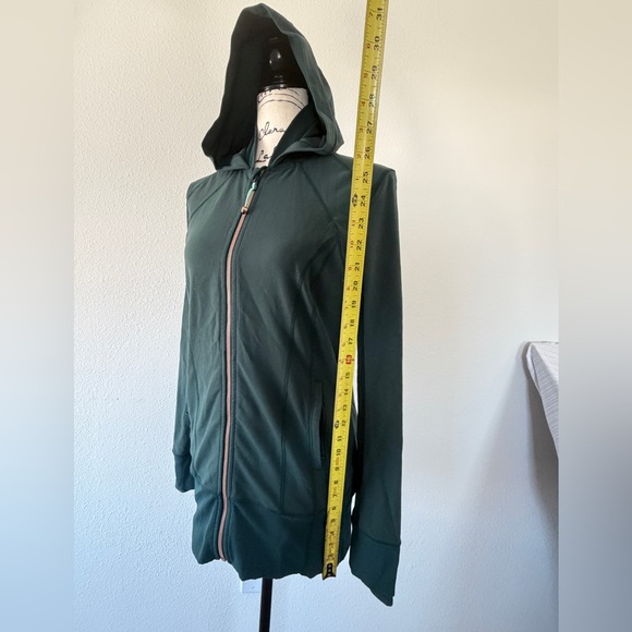 Lululemon Define Daily Practice Jacket Dark Fuel Green Gold Zip Sz 10 Athletic - Picture 8 of 16